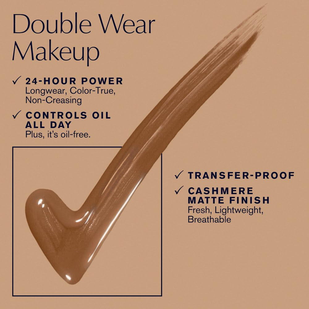 Double Wear Stay-In-Place Foundation Makeup | Long-Wear Matte Foundation, 1 Fl Oz