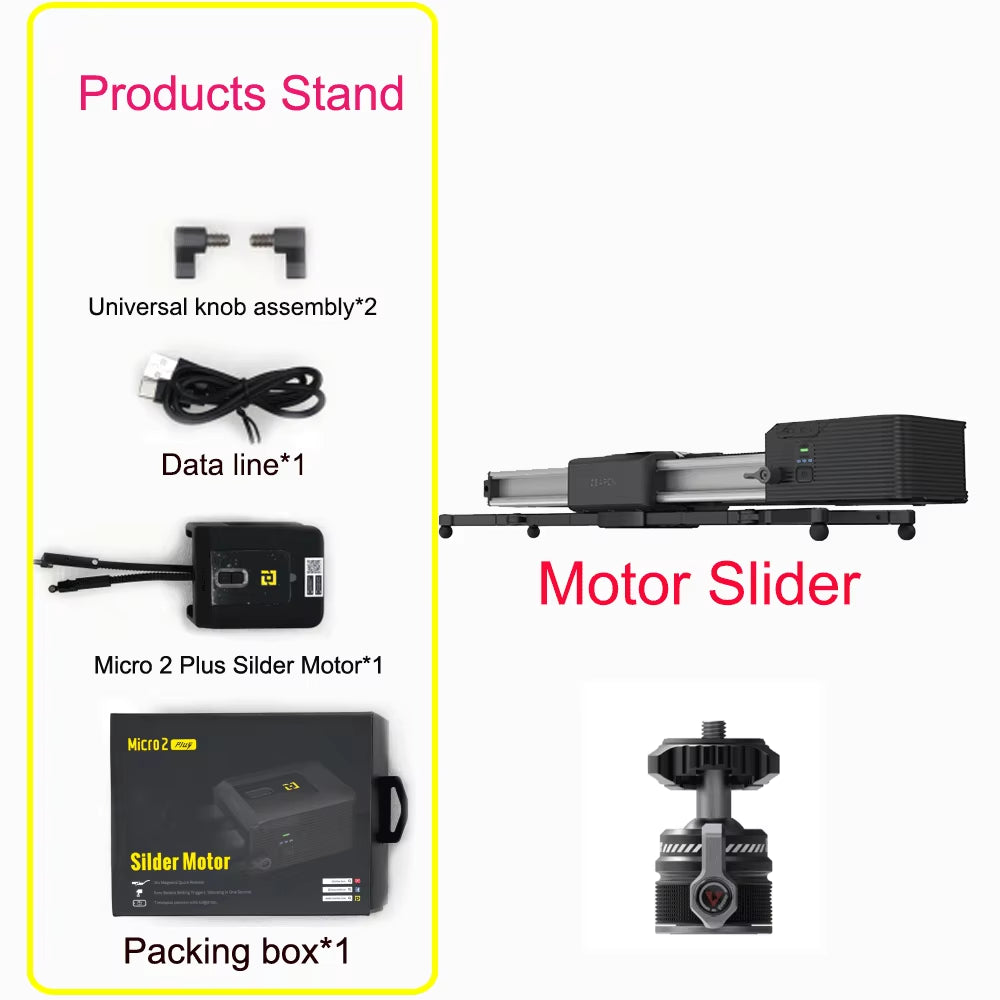 Micro 2 Mini Portable Ultra Silent Motor Motorized Camera Video Double Distance Parallel Slider Macro Track