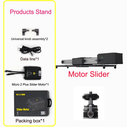 Micro 2 Mini Portable Ultra Silent Motor Motorized Camera Video Double Distance Parallel Slider Macro Track