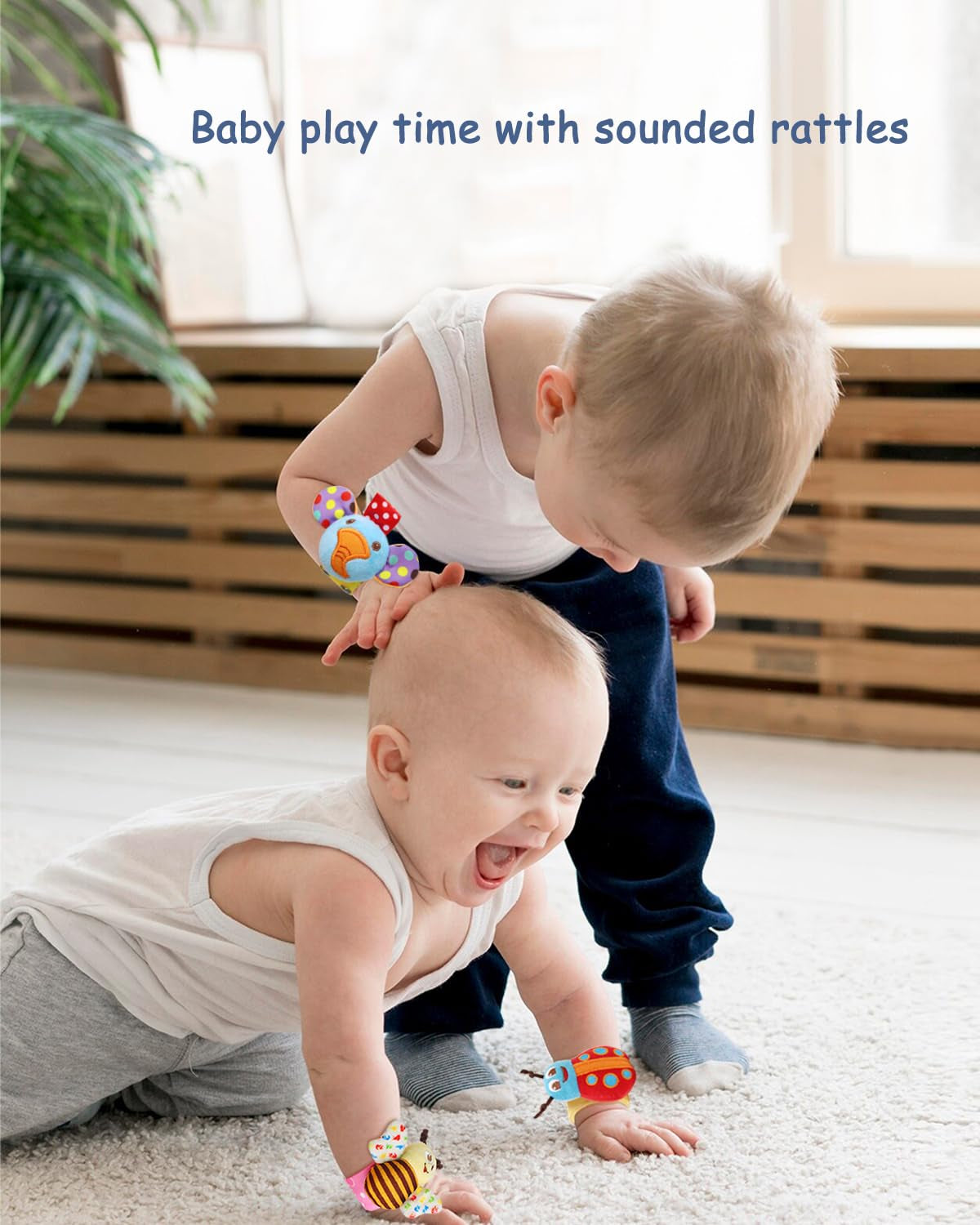 Wrist and Foot Rattle Set for Infants - 8 Piece Baby Activity Toy Gift for Newborns
