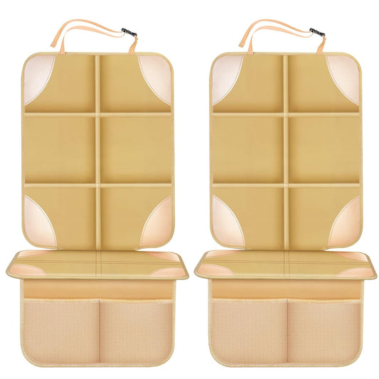 Car Seat Protector, Non-Slip Backing Will Not Leave Imprint, Waterproof Thicker Car Seat Cover for SUV, Sedan, Truck, Leather Car Seat Cushion (Ochre)