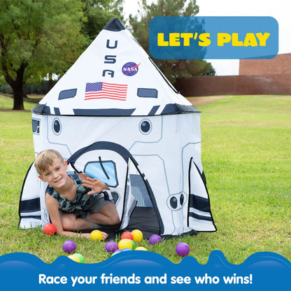Rocket Ship Pop-Up Play Tent for Kids - Indoor and Outdoor Spaceship Playhouse Set