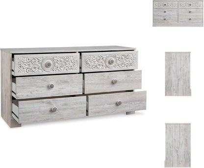 Paxberry Bohemian Dresser in Whitewash Finish