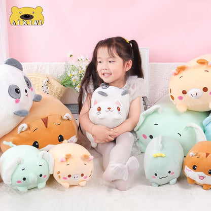 23.6-Inch Ultra-Soft Plush White Cat Cylindrical Body Pillow - Perfect Cartoon Hugging Companion
