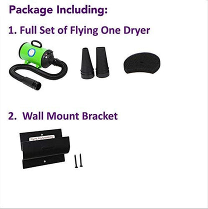 Flying One Wall Mount Grooming Dryer Kit (Green)