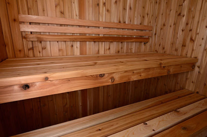 Grayson Rustic Cedar Indoor Sauna for Four Individuals