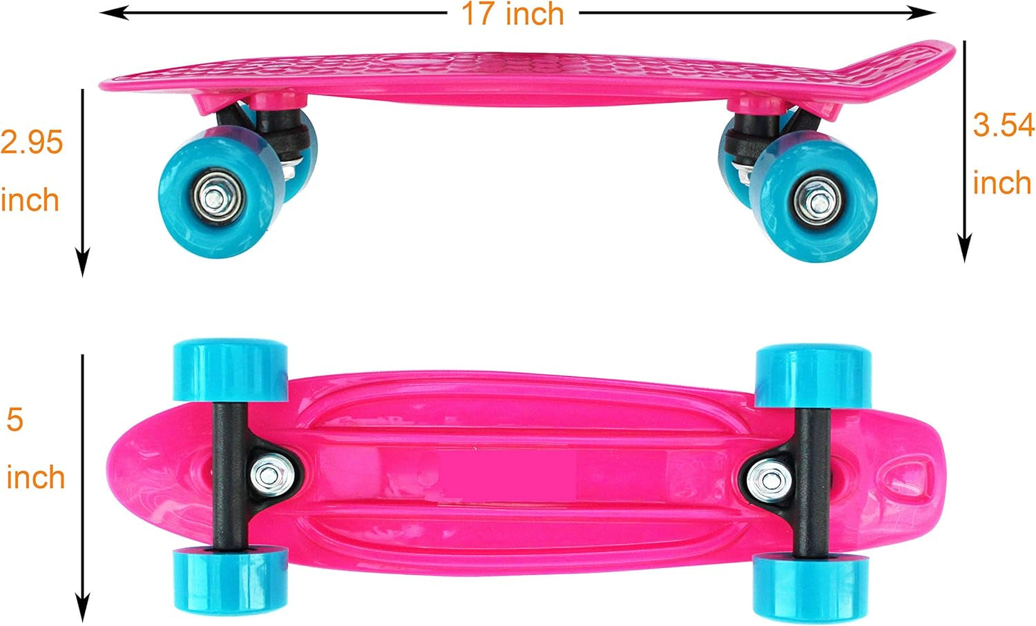 17x5 Inch Mini Skateboard with Advanced Design, Perfect Mini Cruiser for Beginners Featuring ABEC-7 Bearings and Soft PU Wheels