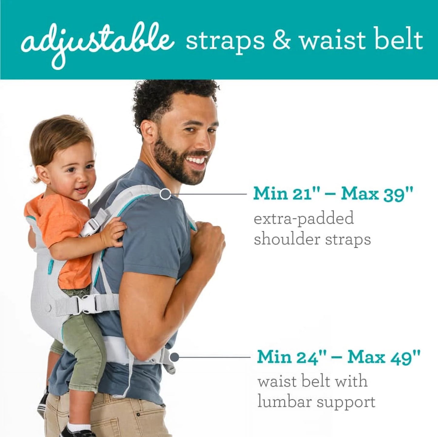 4-in-1 Convertible Baby Carrier with 4 Positions, Accommodates Weights from 8 to 32 lbs, White