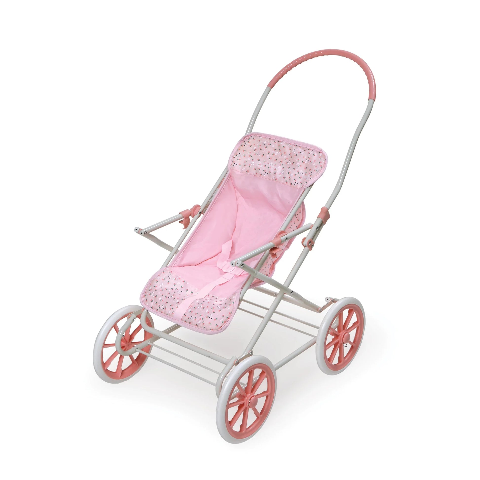 3-in-1 Pink Rosebud Doll Pram, Carrier, and Stroller Set