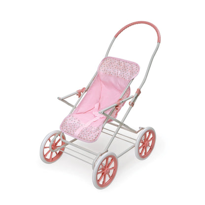 3-in-1 Pink Rosebud Doll Pram, Carrier, and Stroller Set