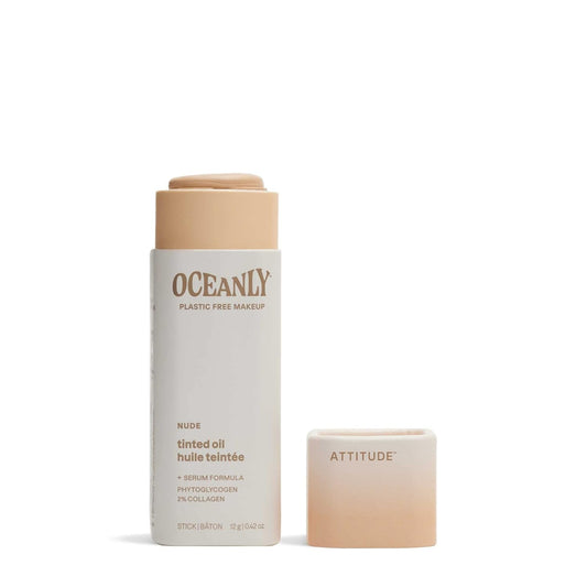 Oceanly Light Coverage Face Tinted Oil Stick, EWG Verified, Titanium Dioxide-Free, Vegan & Cruelty-Free Tinted Moisturizer, Plastic-Free, Nude, 0.42 Ounces