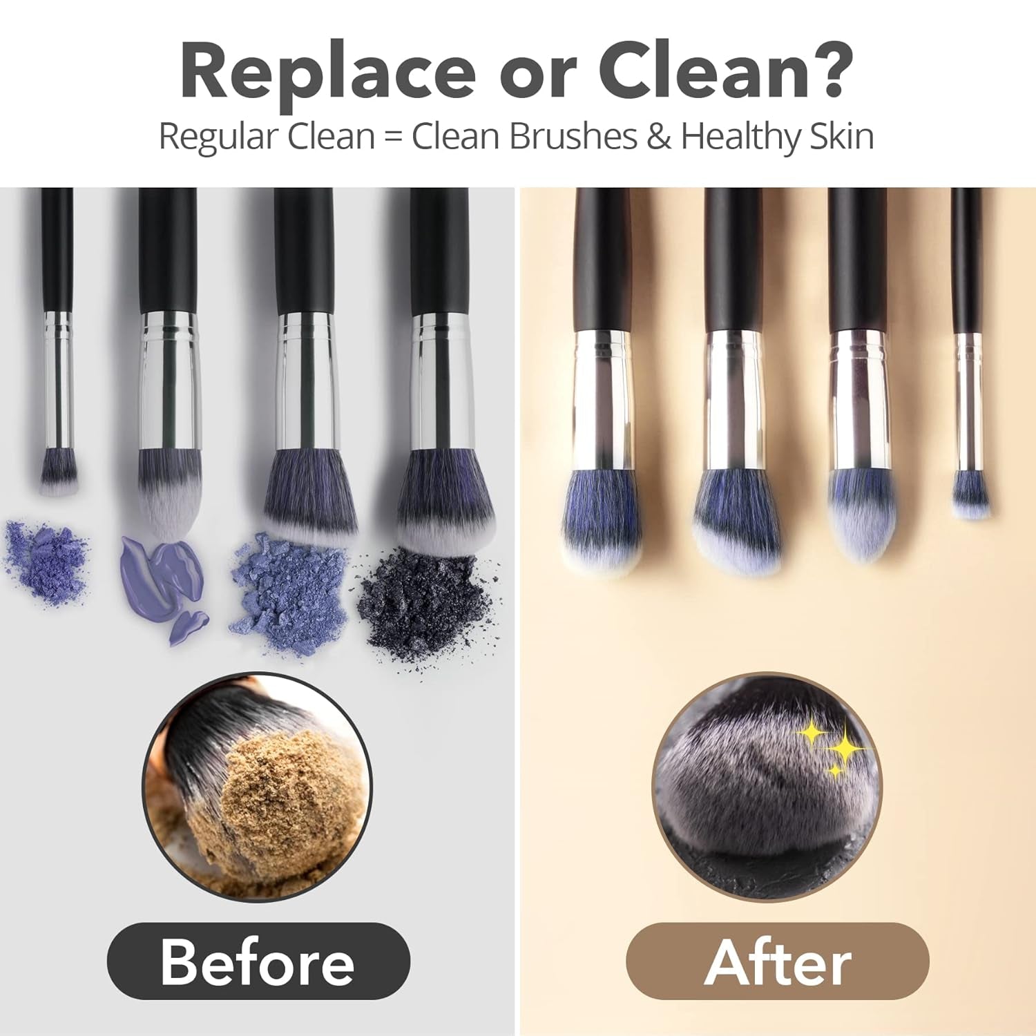Makeup Cleaning Tool Kit - Electric Makeup Brush Cleaner Machine and Makeup Brush Sponge Cleaner Solution Concentrate, Foldable Silicone Bowl