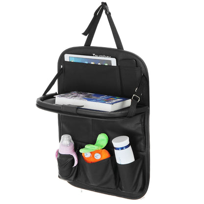 Foldable Vehicle Back Seat Organizer with Multi-Pocket Storage Solution