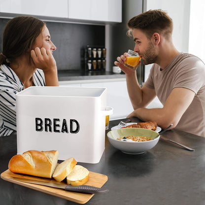 Bread Box, Retro Metal Cake Bin W/Bamboo Wooden Lid, Space Saving Bread Box Storage Container, Compact Tin Basket for Longer and Fresher Food, Rolls