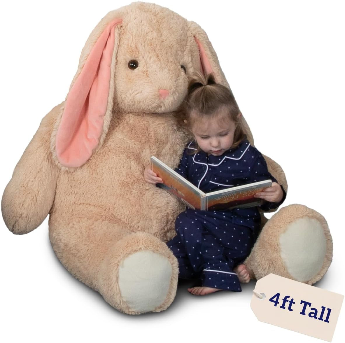 Giant 4-Foot Plush Bunny from the Giant Cuddle Collection - Adorable Stuffed Animal for All Ages
