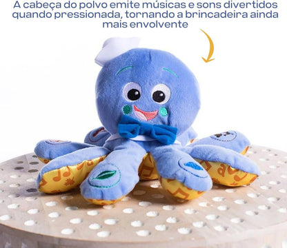 Octoplush Musical Huggable Plush Toy - Color Learning in Three Languages, Blue, 11 inches, Suitable for Ages 3 Months and Up