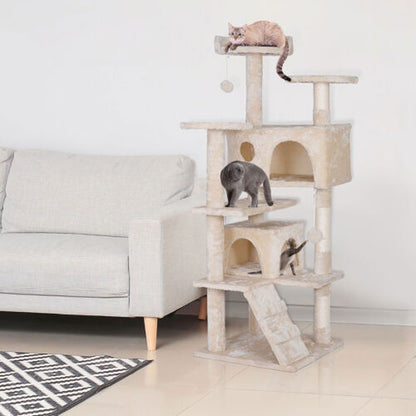 55-Inch Multi-Level Cat Tree Tower Activity Center with Condo - Available in 6 Colors
