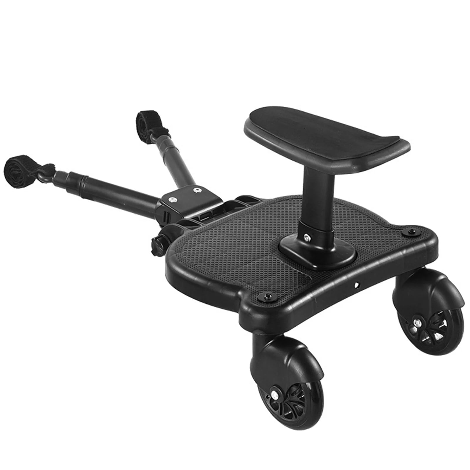 Universal Stroller Board 2-in-1 Ride Board with Seat and Auxiliary Pedal Adapter for Pushchairs - Anti-Slip Design and 55 lbs Load Capacity