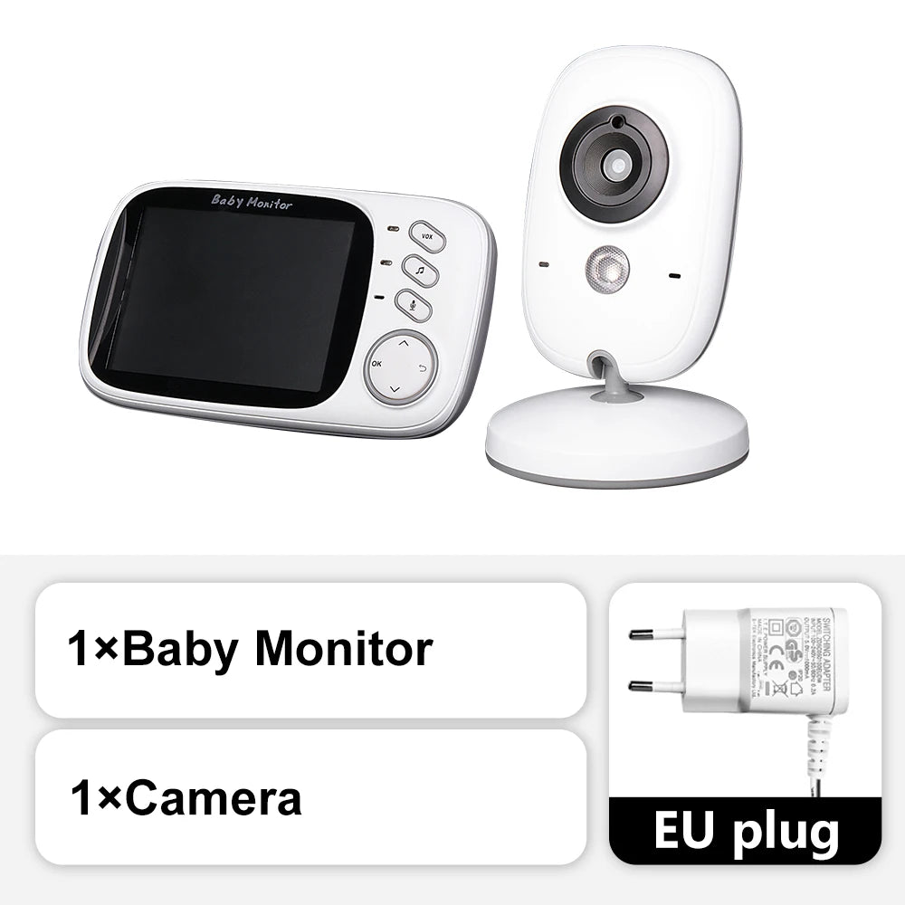 3.5-Inch Video Baby Monitor with Night Vision, Two-Way Audio, Video Surveillance, and Temperature Monitoring