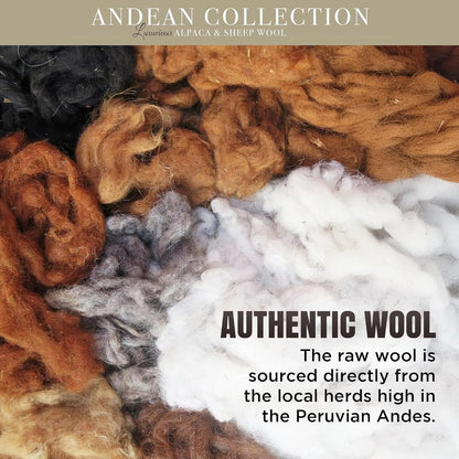 Natural Alpaca and Sheep Wool Twin Blanket – Heavyweight, Breathable, and Textured – 63 x 84 Inches, 4.2 lbs – Crafted in Peru