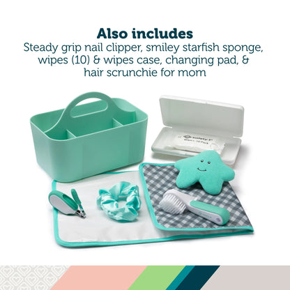 Seafoam Diaper and Bath Organizer Caddy