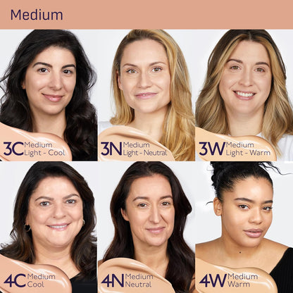 Brightening CC Foundation, Hydrating Serum Foundation, Ultra-Sheer Finish, Vegan & Cruelty-Free, 4W, Medium Warm