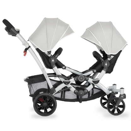 Track Tandem Stroller - Face-to-Face Design in Light Grey