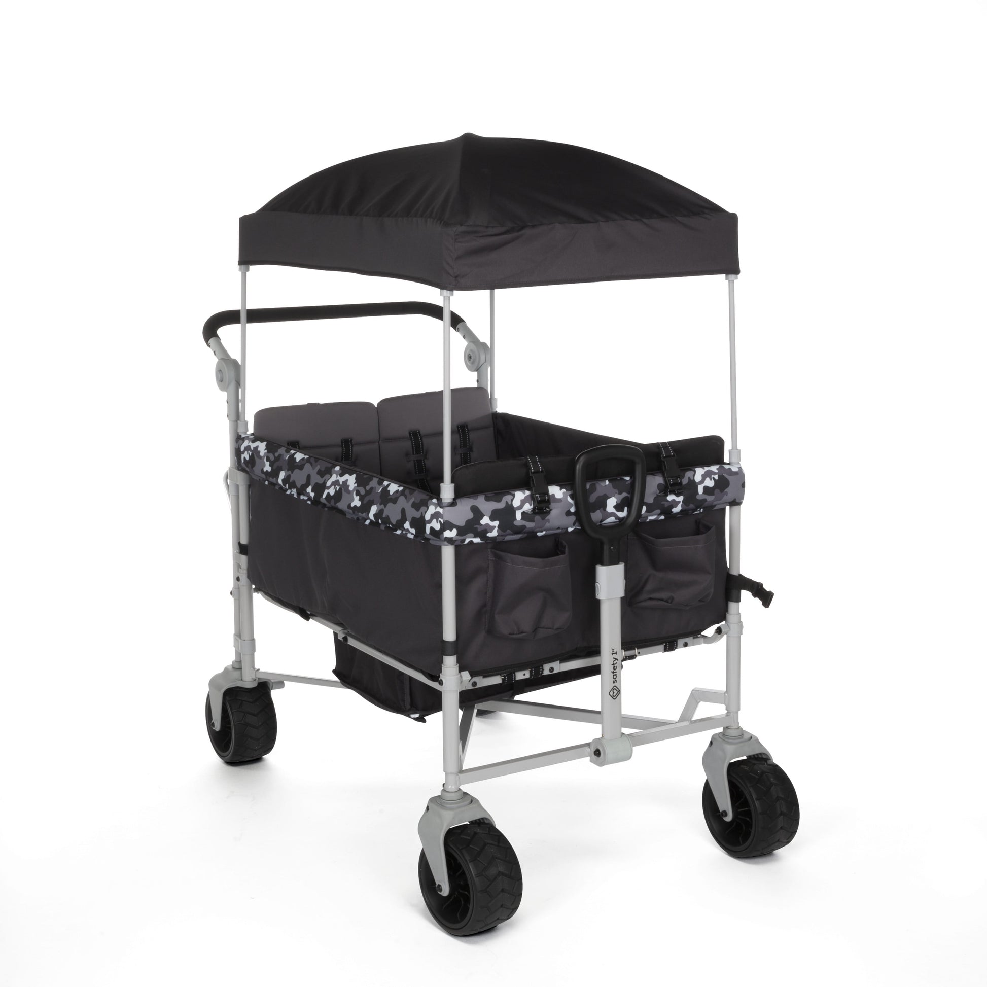 Summit Sprint Quad Wagon Stroller for Four Passengers in Charcoal Camo - Unisex Design for Toddlers