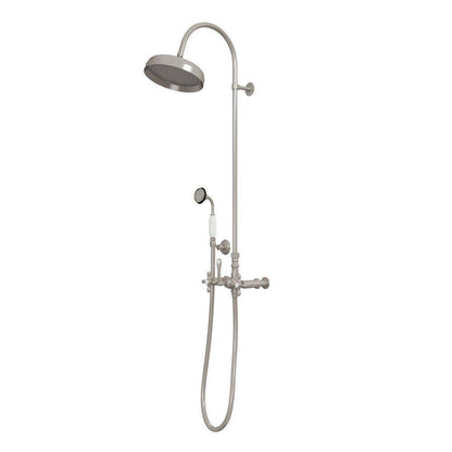 Abbey 10 In. X 28 In. 1/2 In. Shower Faucet Set with Handshower in Brushed Nickel