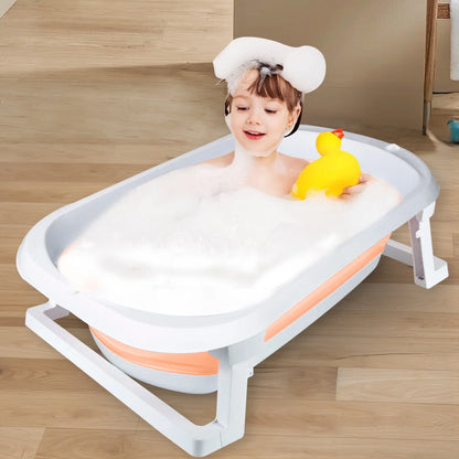 Portable Foldable Baby Bathtub with Accessories - Pink
