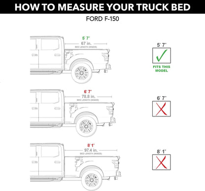 ETX Soft Roll-Up Tonneau Cover for 2004-2014 Ford F-150 5' 7" Bed (67") - Model 53306